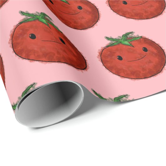 Niedliche Wasserfarbe Tomaten Geschenkpapier (Rolleneckpunkt)