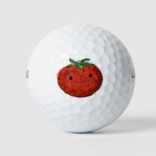Niedliche Wasserfarbe Tomaten Golfball (Vorderseite)