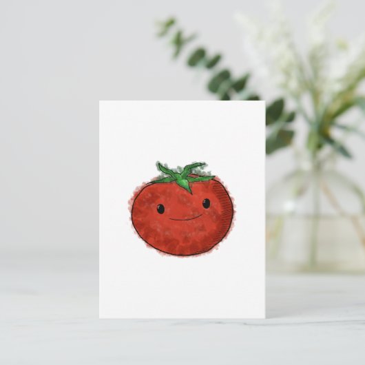 Niedliche Wasserfarbe Tomaten Postkarte (Stehend Vorderseite)