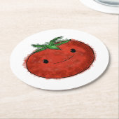 Niedliche Wasserfarbe Tomaten Runder Pappuntersetzer (Angewinkelt)