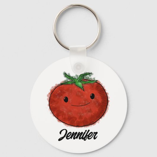 Niedliche Wasserfarbe Tomaten Schlüsselanhänger (Vorderseite)