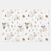 Niedliche Wasserfarbe Urlaub Schneemann Weihnachts Geschenkpapier Set (Vorderseite)