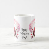 Niedliche Wasserfarbe Vögel lieben Happy Valentins Kaffeetasse (Mittel)
