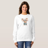 Niedliche Wasserfarbe Wald Weihnachtsbaum Sweatshirt (Vorne ganz)