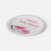 Niedliche Wasserfarbe Wassermelone Kinderdusche Pappteller (Schrägansicht)