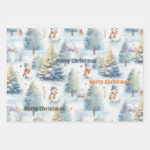 Niedliche Wasserfarbe Weihnachten Geschenkpapier Set (Vorderseite 3)