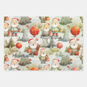 Niedliche Wasserfarbe Weihnachten Geschenkpapier Set (Vorderseite)