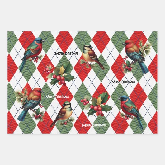 Niedliche Wasserfarbe Weihnachten Geschenkpapier Set (Vorderseite 2)