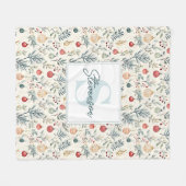 Niedliche Wasserfarbe Weihnachten Schöne Grüne Fleecedecke (Vorderseite (Horizontal))