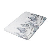 Niedliche Wasserfarbe Weißes Siegel Pine Tree Schn Badematte (Schrägansicht)