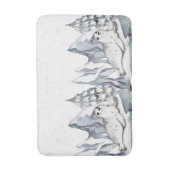 Niedliche Wasserfarbe Weißes Siegel Pine Tree Schn Badematte (Vorderseite Vertikal)