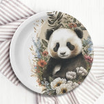 Niedliche Wasserfarbe Wilde Tiger Cub Kindergeburt Pappteller<br><div class="desc">Niedliche Watercolor Wild Tiger Cub Kindergeburtstag Paper Party Teller mit einem niedlichen Aquarelltiger umgeben von wilden Blume. Ideal für Kinder Geburtstagsfeiern,  Babyduschen und vieles mehr. Designed by Evco Studio. Für die Koordination von Elementen siehe www.zazzle.com/store/evcostudio</div>