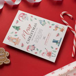 Niedliche Wasserfarbe Winter Frohe Weihnachten