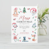 Niedliche Wasserfarbe Winter Frohe Weihnachten (Stehend Vorderseite)