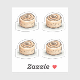 Niedliche Wasserfarbe Zimt Roll - Ausschneiden Vin Aufkleber