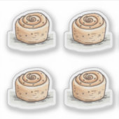 Niedliche Wasserfarbe Zimt Roll - Ausschneiden Vin Aufkleber (Vorderseite)