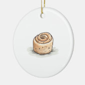 Niedliche Wasserfarbe Zimt Roll Keramik Ornament (Links)