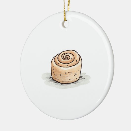 Niedliche Wasserfarbe Zimt Roll Keramik Ornament (Links)