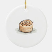 Niedliche Wasserfarbe Zimt Roll Keramik Ornament (Hinten)