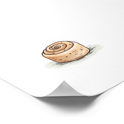 Niedliche Wasserfarbe Zimt Roll Poster (Ecke)