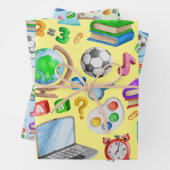 Niedliche Wasserfarbe Zurück zu Schulbedarf farben Geschenkpapier Set (Beispiel)