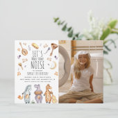 Niedliche Wasserfarben Afrikanische Tiere Geburtst Einladung (Stehend Vorderseite)