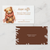 Niedliche Wasserfarben-Bärentaucher-Kinderdusche Begleitkarte (Vorne/Hinten)