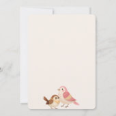 Niedliche Wasserfarben Bird Nesting Party Baby Dus Einladung (Rückseite)
