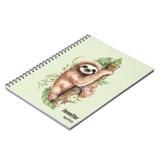 Niedliche Wasserfarben-Blätter Notizblock (Linke Seite)