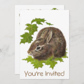 Niedliche Wasserfarben Bunny Rabbit Geburtstagspar Einladung (Vorne/Hinten)