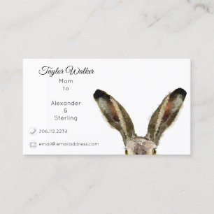 Niedliche Wasserfarben Bunny Rabbit Mommcard Telefonnummerkarte