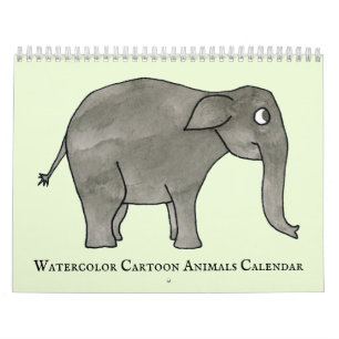 Niedliche Wasserfarben Cartoon Tiere 2022 Kalender