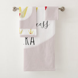 Niedliche Wasserfarben-Crown-Baby-Prinzessin mit N Badhandtuch Set
