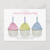 Niedliche Wasserfarben Cupcakes QR Code Soziale Me Postkarte (Vorderseite)