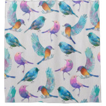 Niedliche Wasserfarben Farbige Vögel