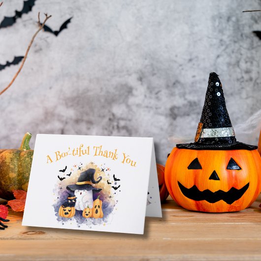 Niedliche Wasserfarben-Ghost-Kinderdusche Danke-Ka Dankeskarte