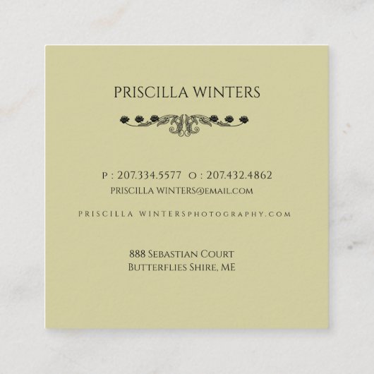 Niedliche Wasserfarben-Gitarre Quadratische Visitenkarte (Rückseite)