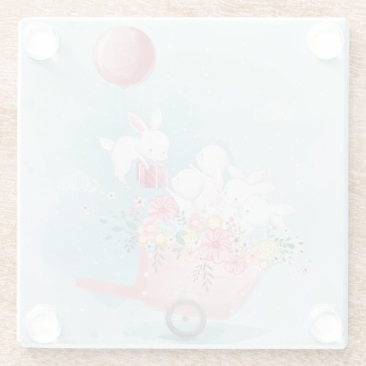 Niedliche Wasserfarben Glasuntersetzer (Rückseite)