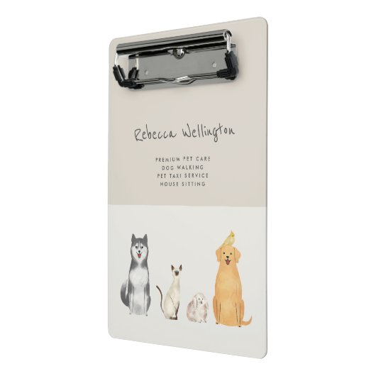 Niedliche Wasserfarben-Heimtier-Sitter-Dog-Walker- Mini Klemmbrett (Gewinkelt2)