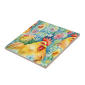 Niedliche Wasserfarben - Hühner Fliese (Seite)