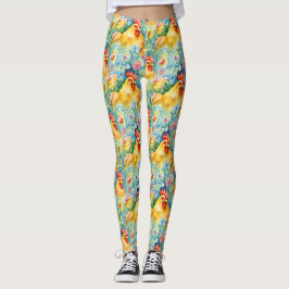 Niedliche Wasserfarben - Hühner Leggings