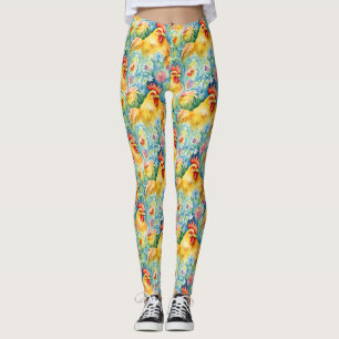 Niedliche Wasserfarben - Hühner Leggings