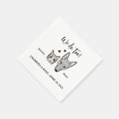 Niedliche Wasserfarben Katze Hunde Hochzeit Napkin Serviette (Ecke)