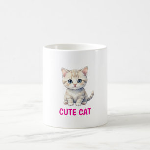 Niedliche Wasserfarben-Katzen-Kaffeetasse Kaffeetasse