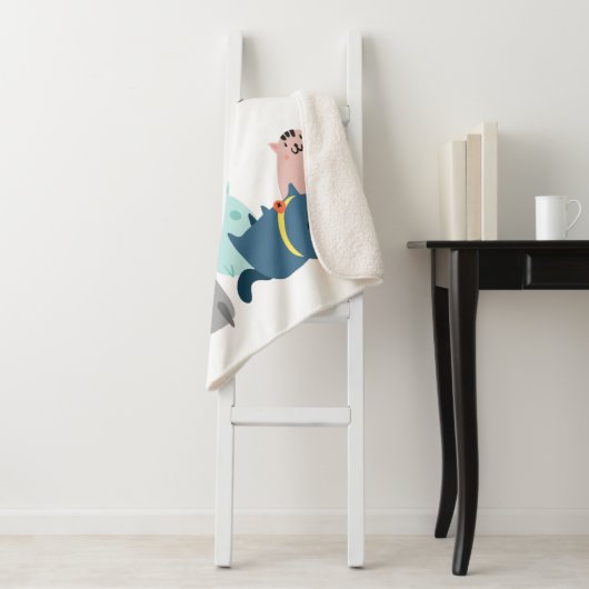 Niedliche Wasserfarben Katzen Kätzchen Tiere Haust Sherpadecke (Beispiel)