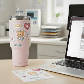 Niedliche Wasserfarben Krankenschwester Medizinele Aufkleber