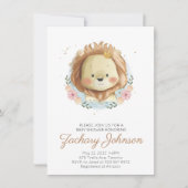 Niedliche Wasserfarben-Löwenspülung Einladung (Vorderseite)