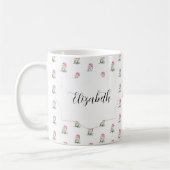Niedliche Wasserfarben Mit Monogramm Kaffeetasse (Links)