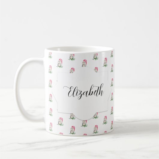 Niedliche Wasserfarben Mit Monogramm Kaffeetasse (Links)