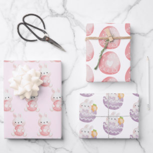 Niedliche Wasserfarben OsterBunnies Geschenkpapier Set